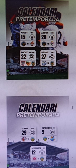PARTITS DEL CF AMPOSTA  DE PRETEMPORADA  2026-2027